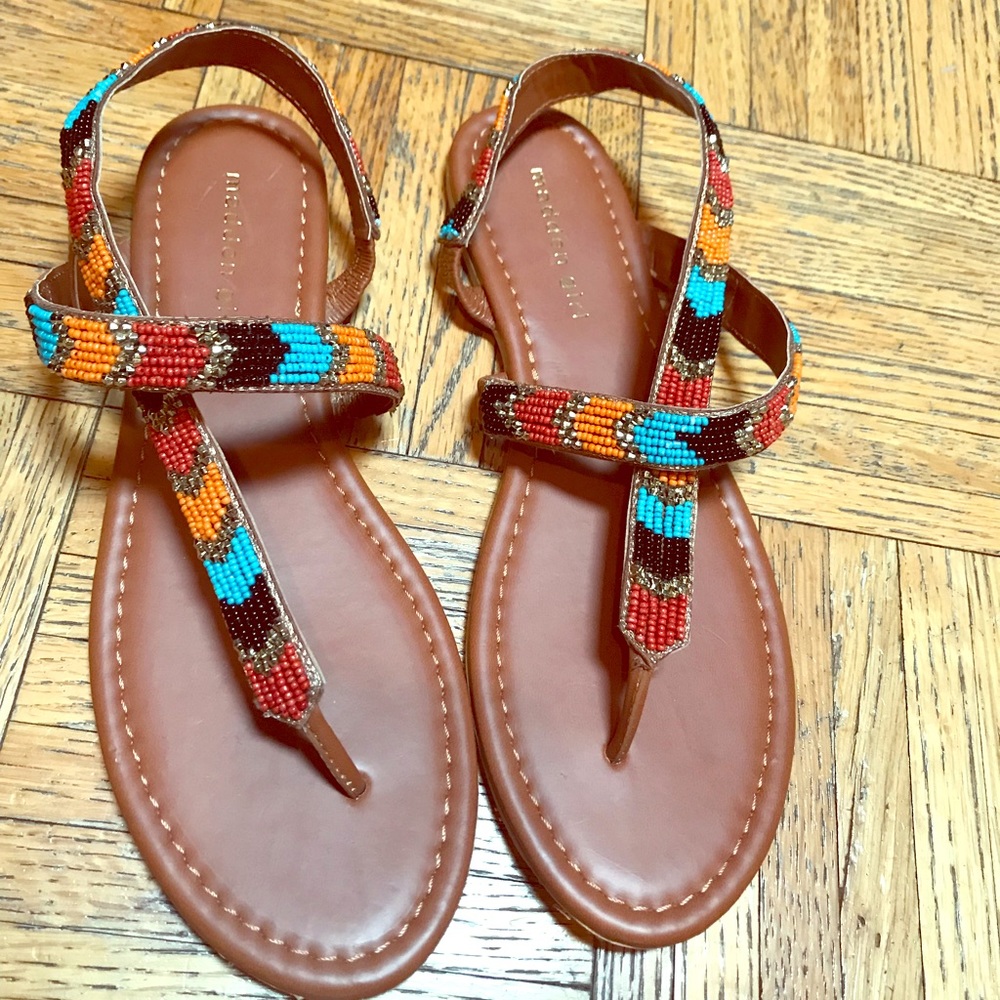 Beaded multi-color sandals